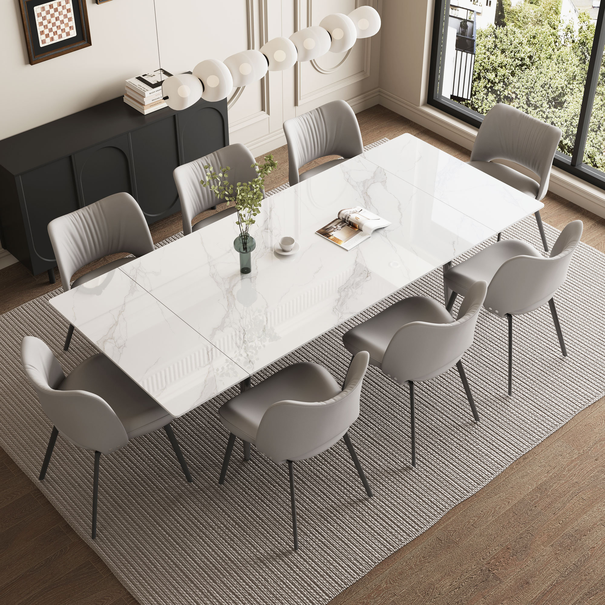 Oliver Homeira 62.9" to 94.4" Extendable Dining Tables for 6 to
